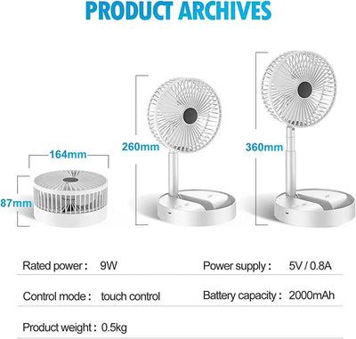 Imported Portable Rechargeable Folding Fan