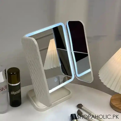 Trifold Makeup Mirror LED Lights